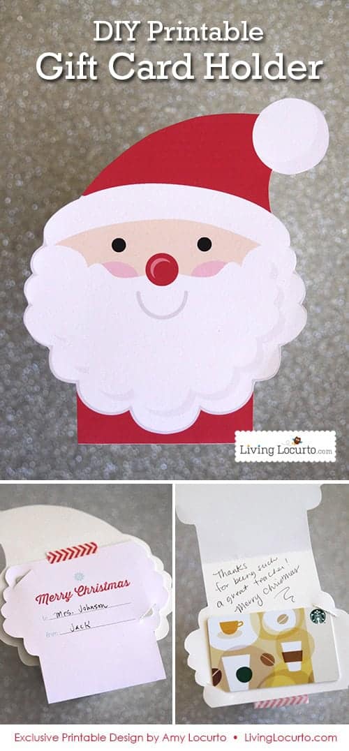 DIY Printable Santa Gift Card Holder Ornament