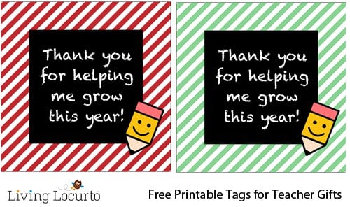 Teacher Gift Idea - Free Printable Tags