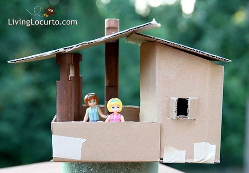 Cardboard Playhouse – Kids Tree House Craft