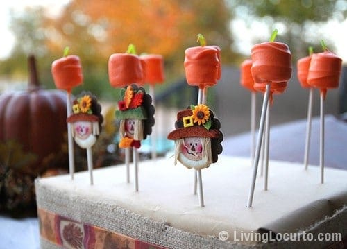 Pumpkin marshmallow pops