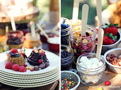 A Beautiful Mini Bundt Cake Bar Party. These simple party ideas and free party printables will impress your guests!  See more at LivingLocurto.com