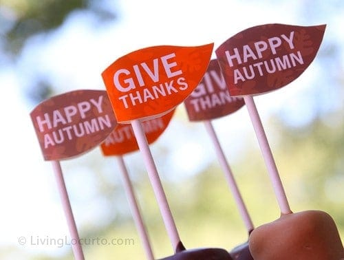 Happy Autumn Dessert Flags - Party Printable by LivingLocurto.com