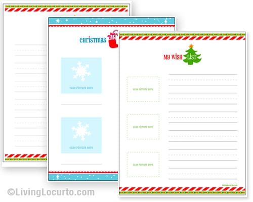 Holiday Christmas Gift Wish List Free Printable. Kids Activity Sheet. LivingLocurto.com