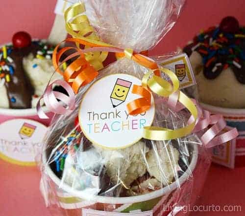 Teacher Appreciation Ice Cream Sundae Cupcakes Recipe - Free Party Printabels