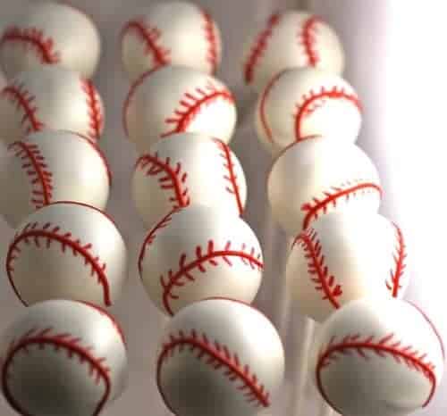 Baseball cake pops. These creative Summer Cake Pops are perfect birthday or pool party desserts. From beach balls and sharks to lady bugs and crabs, enjoy these cute fun food ideas for cake pops! 