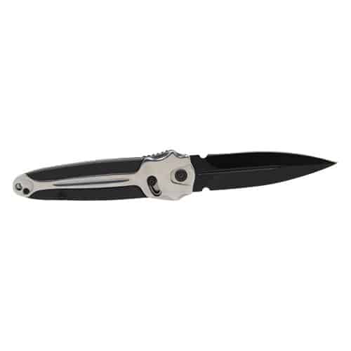 Folding Knife Spring Assisted Silver and Black - Image 4