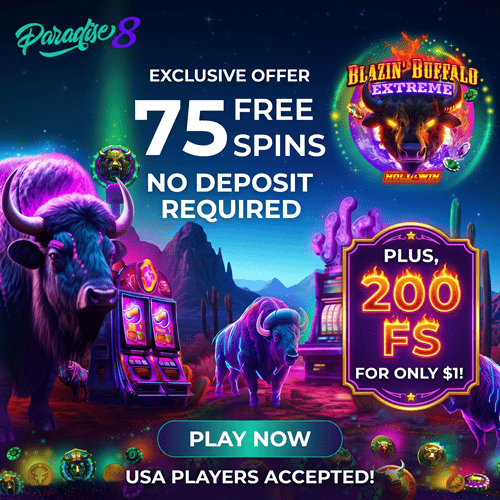 Exclusive Offer: 75 Free Spins on Blazin Buffalo Extreme Hold & Win - no deposit needed! 
