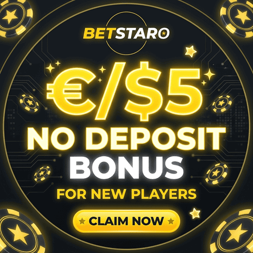 Claim 5 EUR/EUR free chip with a promo code at Betstaro! 