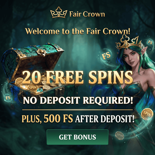 Join Fair Crown Casino and play 20 FS without deposit! 