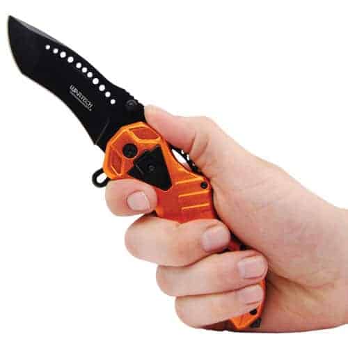 Tactical Folding Spring Assisted Knife Rescue Orange Color