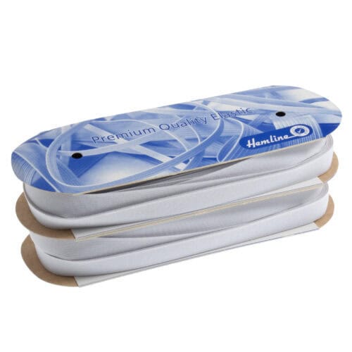 Hemline Woven Elastic 20mm White - Sold by the metre