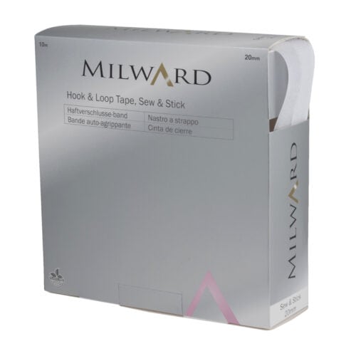 Milward Hook & Loop Tape - Sew On - White 30mm - Sold by the metre