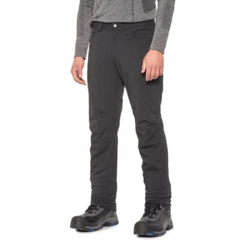 Haglof mens hiking trousers are insulated for outdoor activities in the fall.