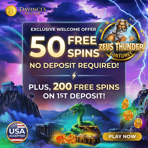 Play 50 free spins on Zeus Thunderer Fortunes slot