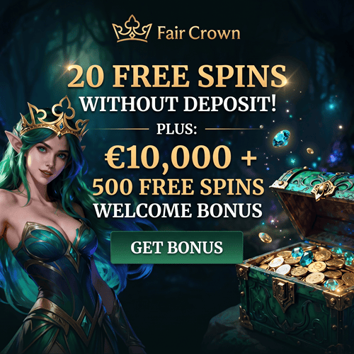 Sign up at Fair Crown and get free spins! 
