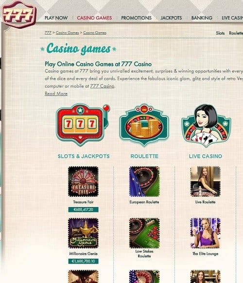777 Casino free bonus spins