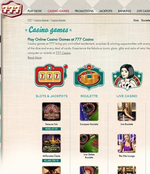 777 Casino free spins bonus