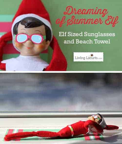 Elf Sunglasses and Beach Towel Printable. Cute Christmas Elf Ideas for kids.