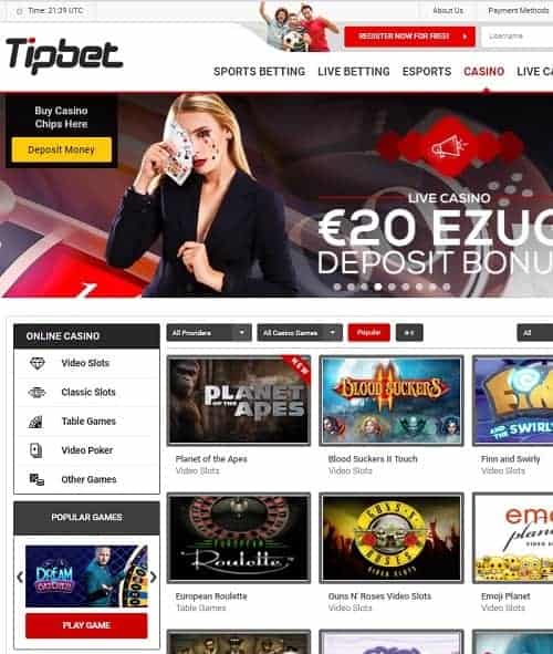 Tipbet Casino free bonus