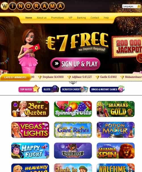 Schermata di revisione di Winorama casino