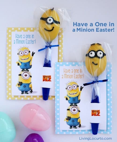 Despicable Me Minion Candy Spoons on Easter Tags