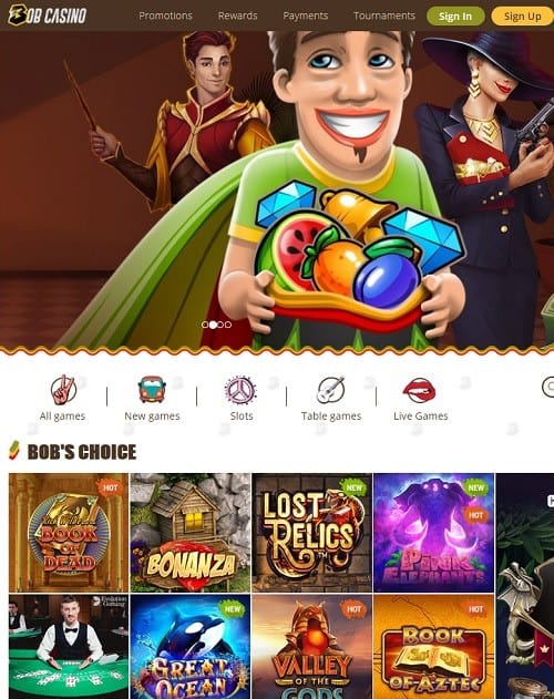 Bob Casino Free Play ad Bonus Codes