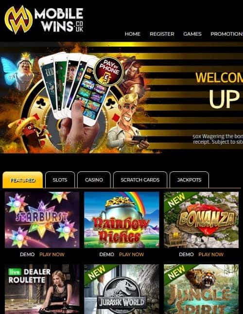 MobileWins.co.uk Casino free spins