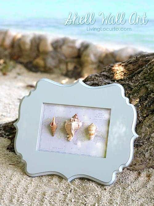 How to make easy wall art with shells from your beach vacation. 