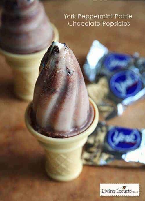 York Peppermint Pattie Chocolate Popsicles Recipe. LivingLocurto.com