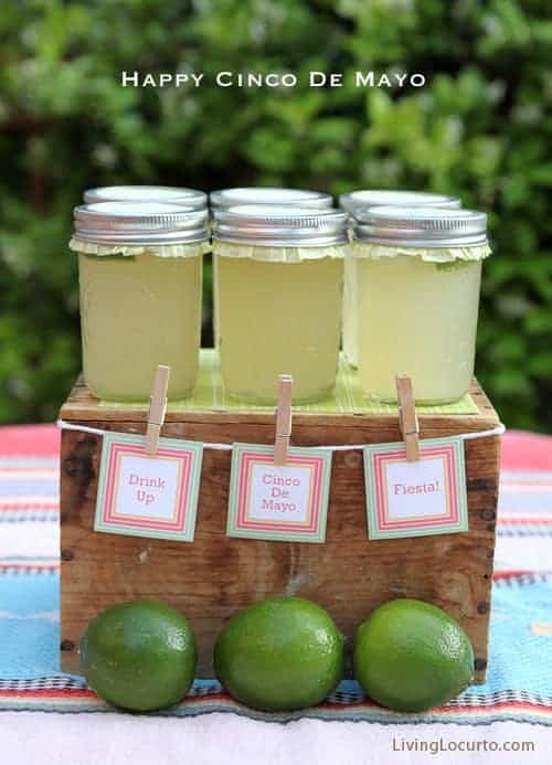 Cinco de Mayo Party Ideas - Margaritas in a Jar - Free Printables