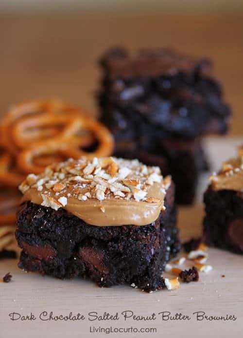 Dark Chocolate Salted Peanut Butter Brownies