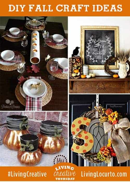 4 Easy Fall DIY Craft Decorating Ideas {Living Creative Thursday}