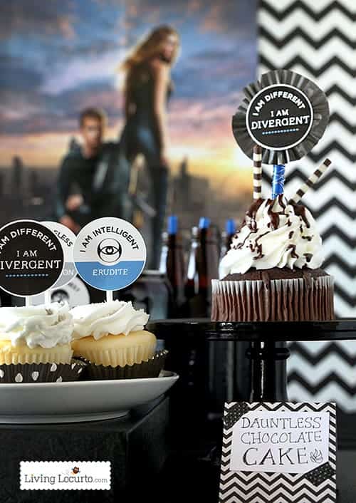 Divergent Party Ideas - Dauntless Chocolate Cake & Free Party Printables. LivingLocurto.com