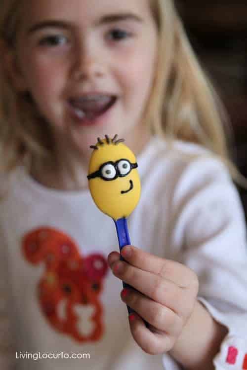 Despicable Me Minion Birthday Party Desserts - Candy Spoons