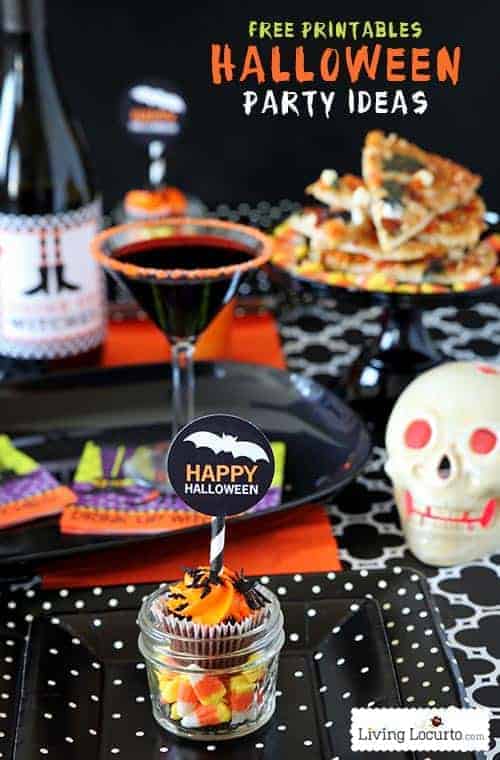 Halloween Party Ideas & Free Printable Wine Labels