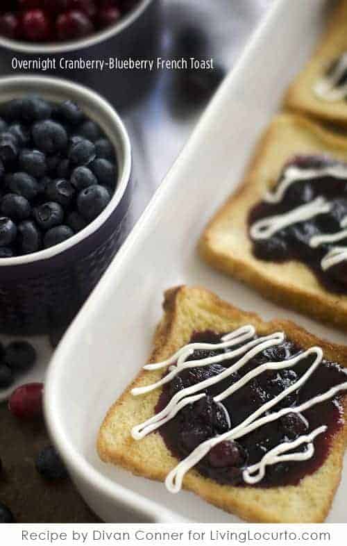 Overnight Cranberry-Blueberry French Toast Recipe by Divian at LivingLocurto.com