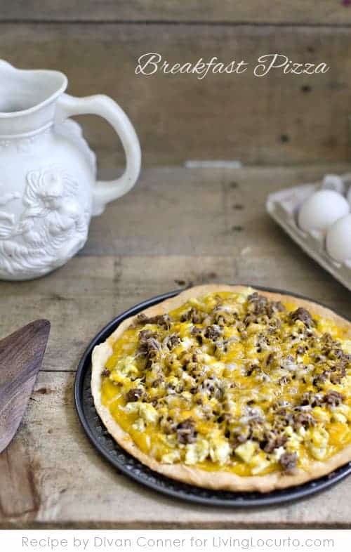 Easy Cheesy Egg Breakfast Pizza Recipe. LivingLocurto.com