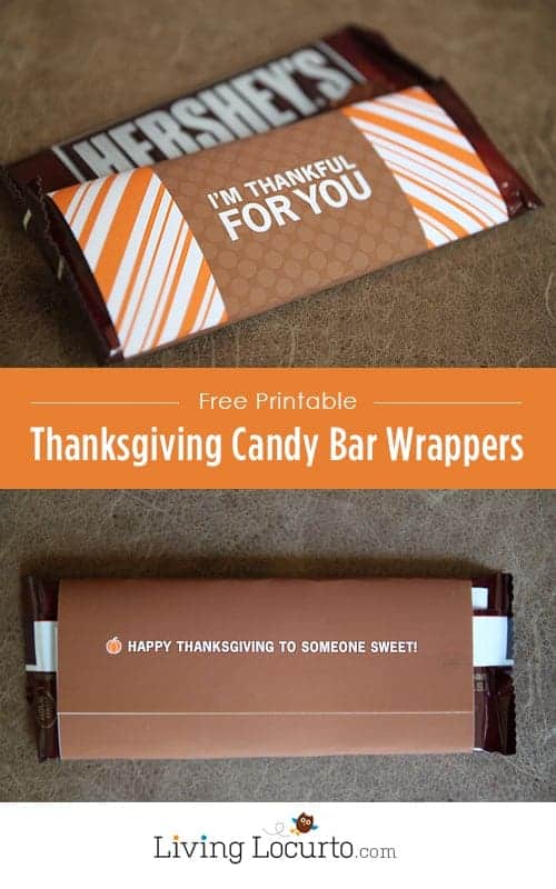 Thanksgiving Candy Bar Wrappers (Free Printable)