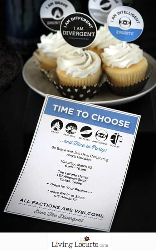 Divergent Party Ideas with Free Printable Invitation. LivingLocurto.com