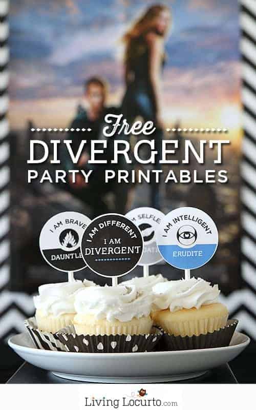 Divergent Party Ideas with Free Party Printables. LivingLocurto.com