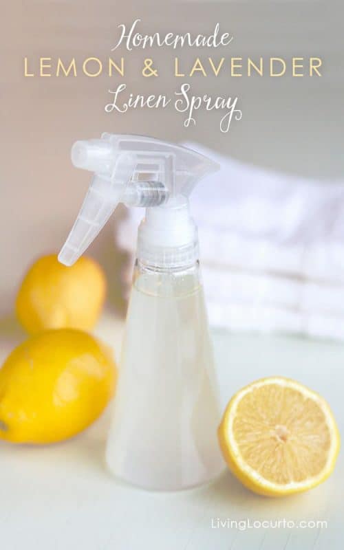 Homemade Lemon and Lavender Linen Spray - Perfect for keeping a bathroom smelling clean and fresh!