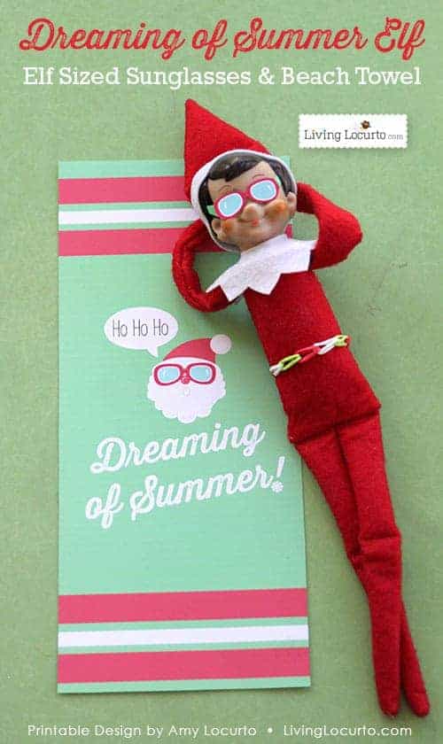 Elf on the Shelf Sized Sunglasses and Beach Towel - Exclusive Printable by LivingLocurto.com