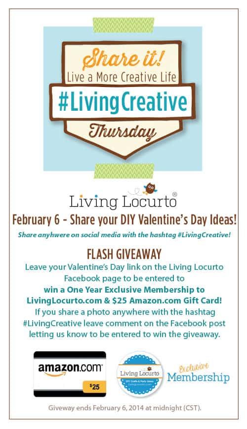 Living Creative Thursday | DIY Valentines Day Share Party {Flash Giveaway}