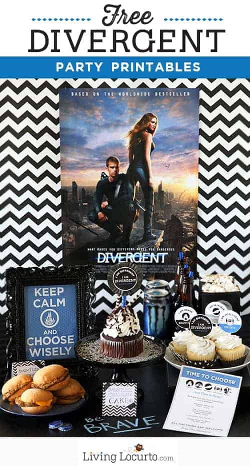 Divergent Party Ideas with Free Party Printables. LivingLocurto.com