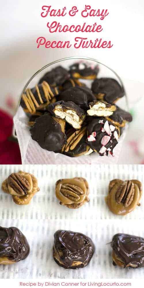 Easy Chocolate Pecan Turtles