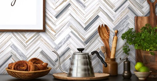 Prestige Recycled Glass Covelano Herringbone Room