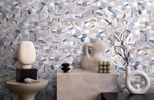 Prestige Recycled Glass Palissandro Hexagon room