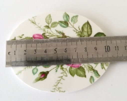 Grand médaillon, assiette en faïence de GIEN, modèle Pompadour. – Image 4