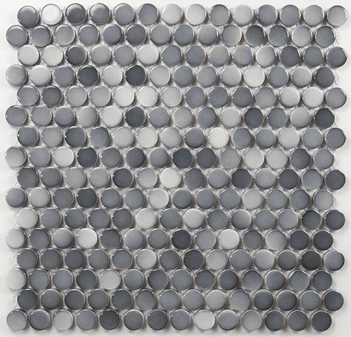 3/4" Penny round gray glossy