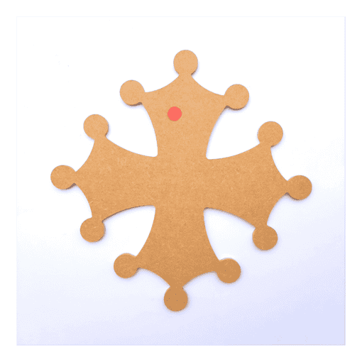 Support en bois à décorer pour mosaïque "Croix Occitane" 26cm